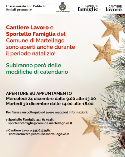 Apertura Natale Cantiere Famiglia e Lavoro