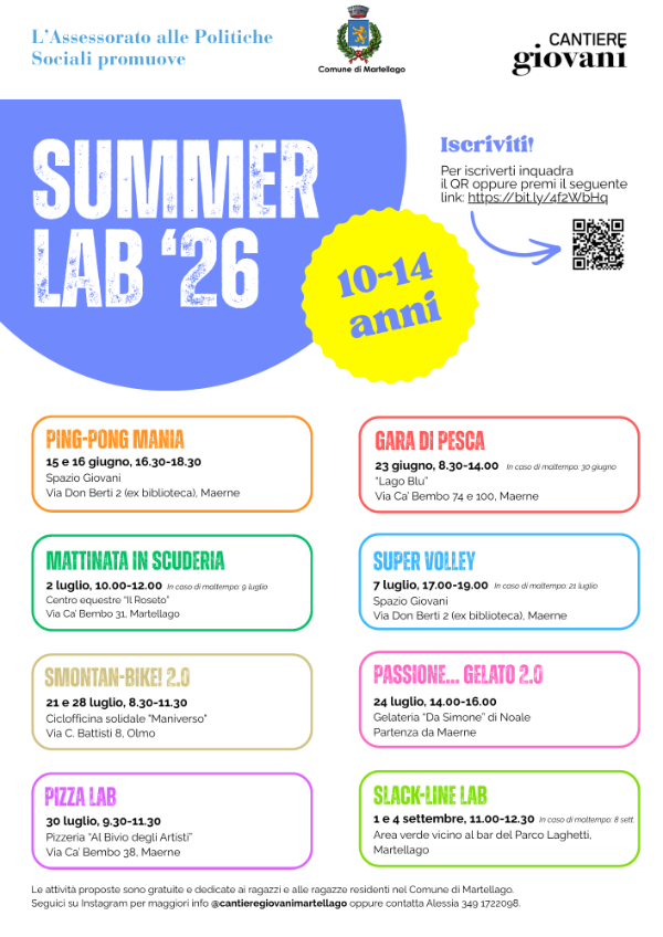 Locandina generale Summer Lab 26