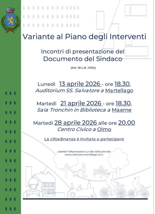 Incontri Variante al Piano degli Interventi