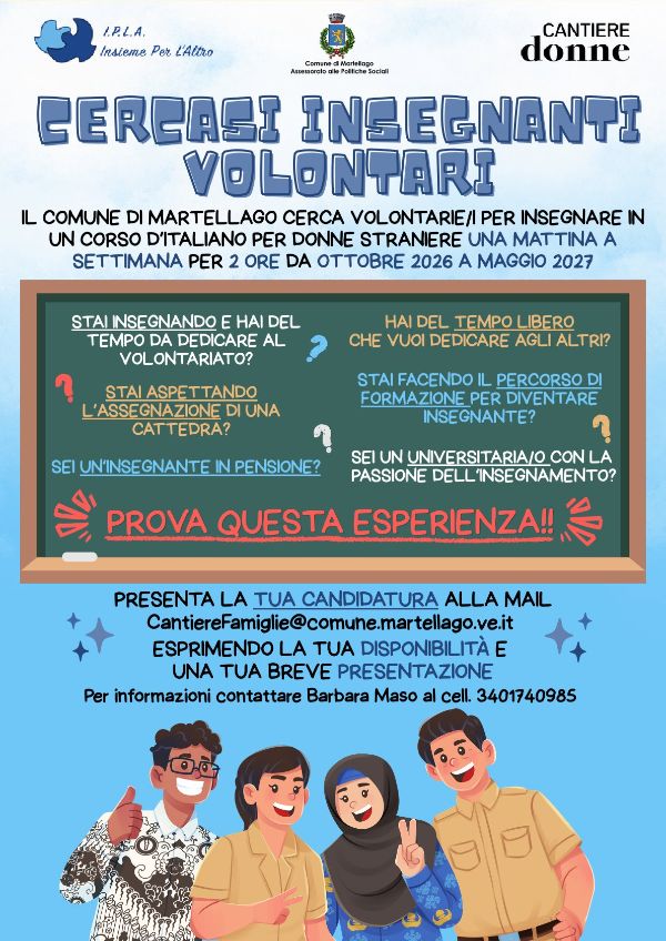CERCARSI INSEGNANTI VOLONTARI