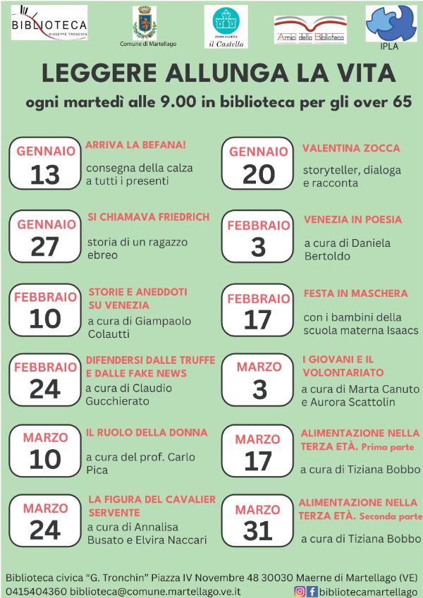 Programma - Leggere allunga la vita