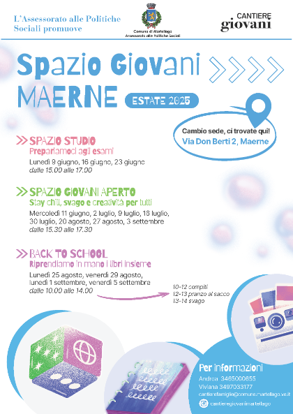 Spazio Giovani MAERNE - ESTATE 2025 Spazio Giovani MAERNE - ESTATE 2025