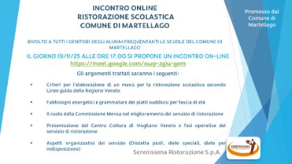 Incontro online il 19 novembre 2025 - Ristorazione scolastica