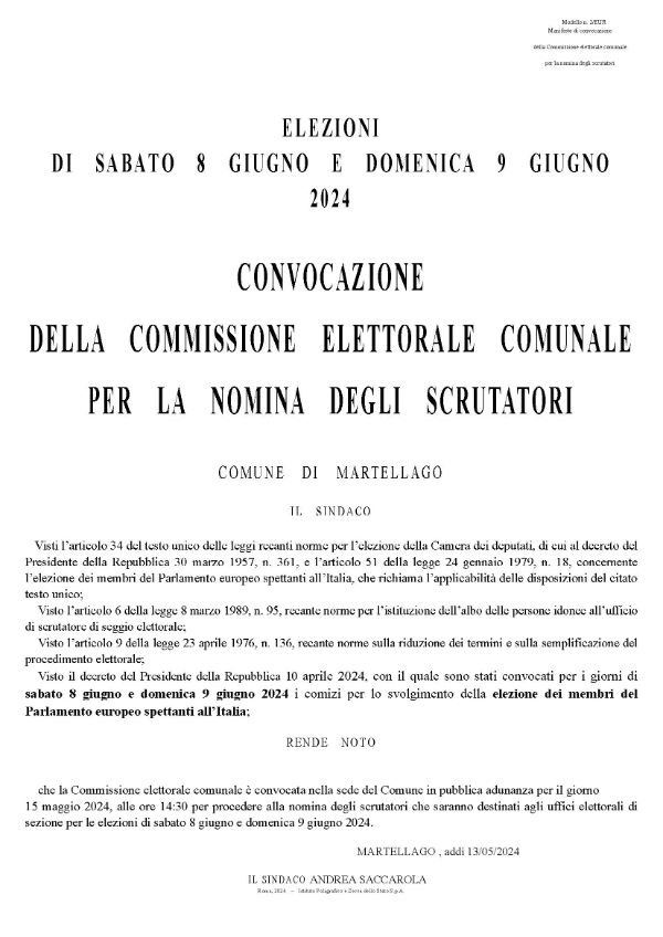 Convocazione cec nomina scrutatori