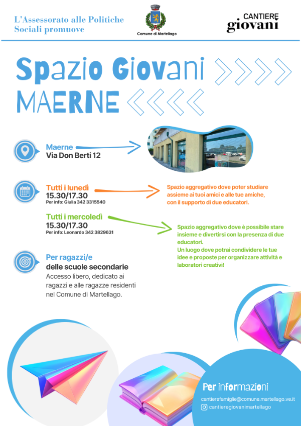 Locandina A4 Spazio Giovani Maerne - Generale (Settembre 2026)