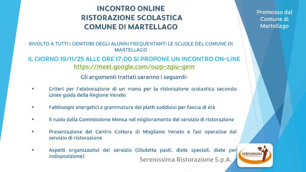 Locandina Incontro Ristorazione Scolastica 2025